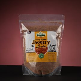 Traditional Indian jaggery powder used as healthy sweetener